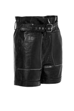 Azelie Croc Effect Leather Shorts