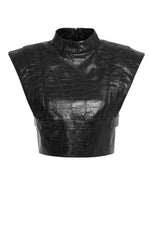 Azelie Croc Effect Leather Top